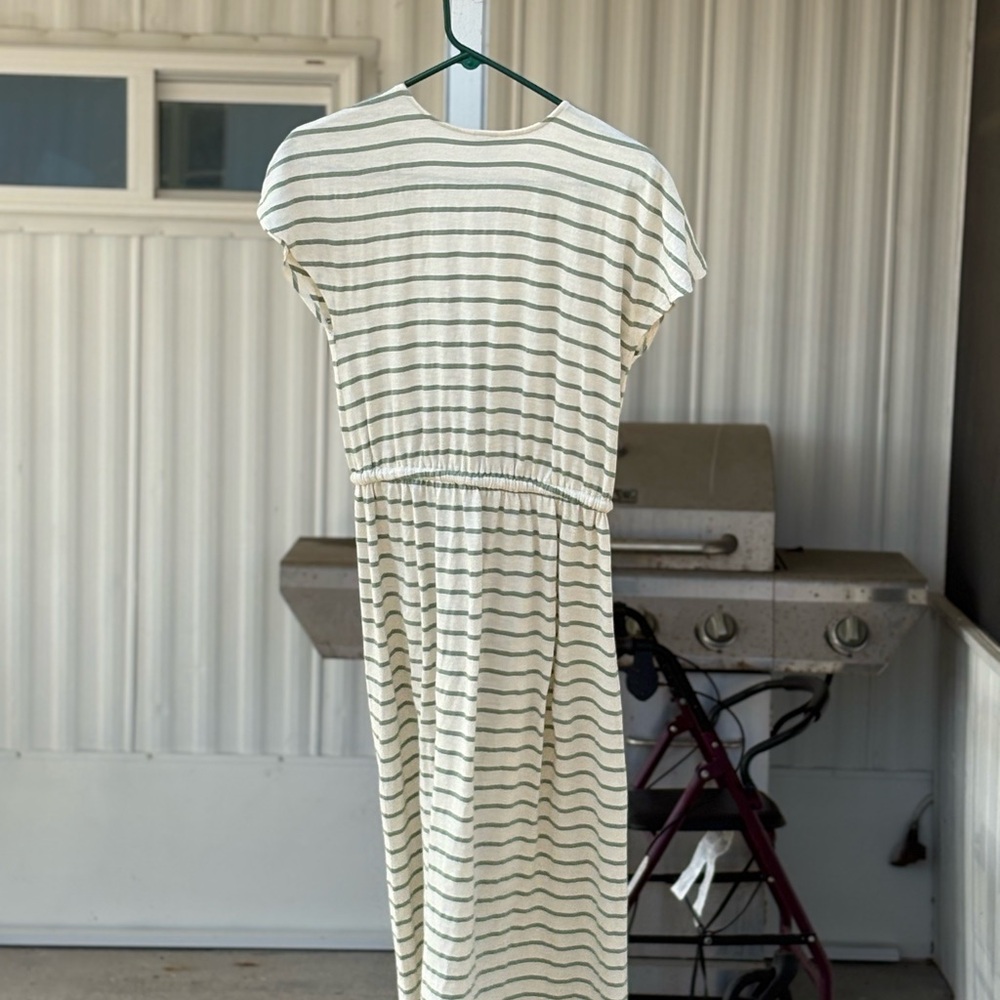 Lucky Brand Black and White Flutter Sleeve Midi Sundress - Picture 6 of 7